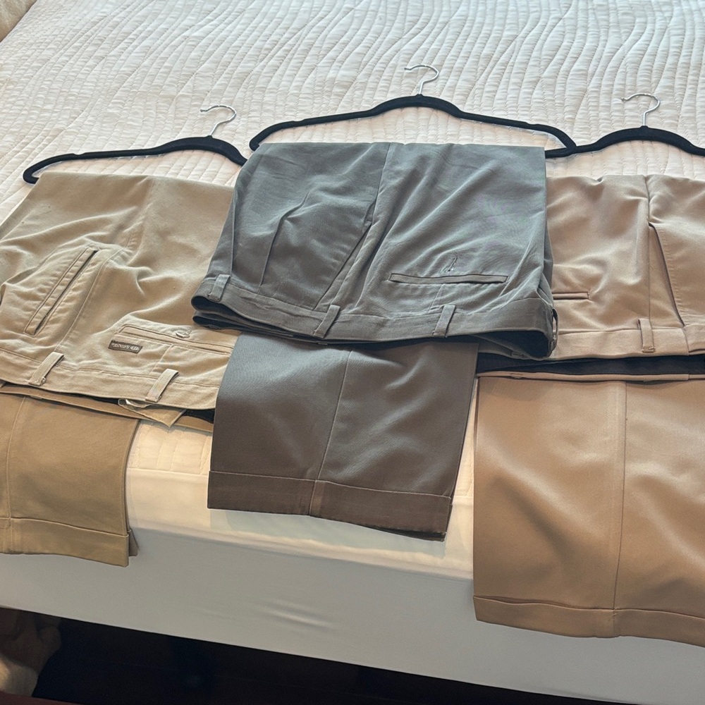 Savane Men's Dress Pants Trio in Khaki, Olive, and Tan